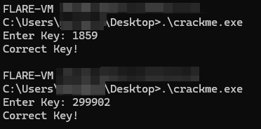 Solved crackme