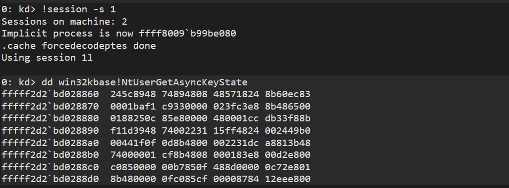 Attaching to a session process